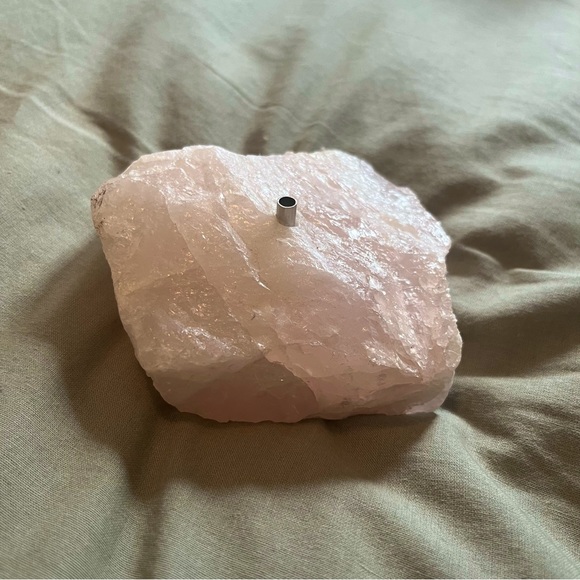 Genuine Rose Quartz Incense Holder - Picture 2 of 5